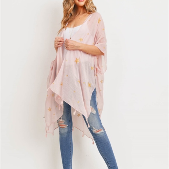 Pink & Golden star kimono - Picture 4 of 13